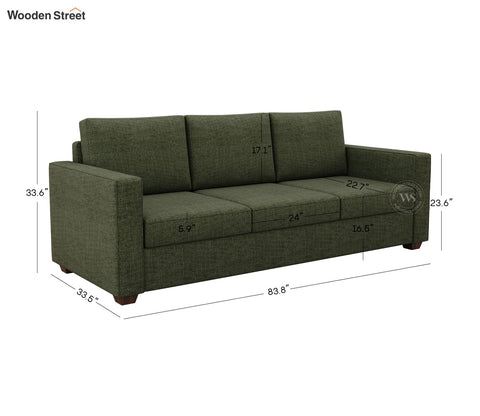Albus 3 Seater Fabric Sofa (Sage Green)