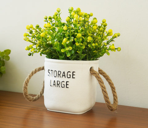 Wonder Artificial Flower With Plastic Pot (Yellow)
