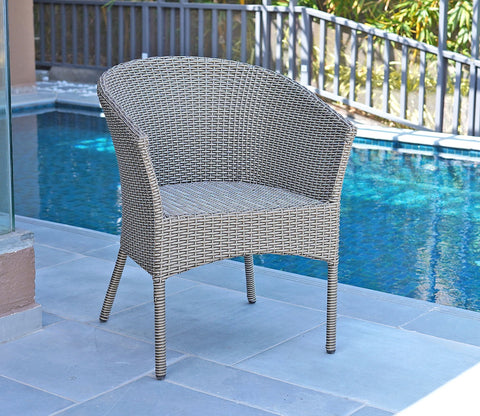 Vatican Wicker Outdoor Garden Chairs -Set of 2 (Golden White)