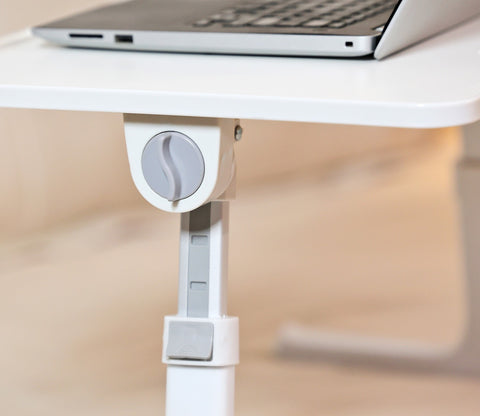 Nerdy Height Adjustable and Foldable Engineered Wood Breakfast, Study and Laptop Table (White)