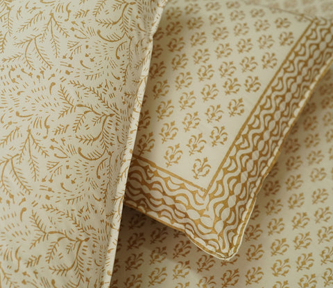 200 TC Double Bed Sheet - Alys Positional Percale Cotton Bedsheet King Size With 2 Pillow Covers