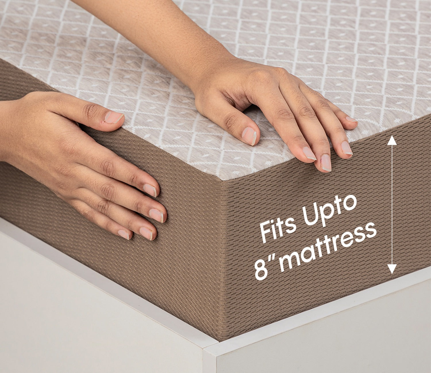 Matrix Ultra Soft Melange Cotton Breathable Hypoallergenic Waterproof Mattress Protector (King Size, Cream, 72 x 72 Inches)