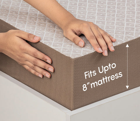 Matrix Ultra Soft Melange Cotton Breathable Hypoallergenic Waterproof Mattress Protector (King Size, Cream, 72 x 72 Inches)