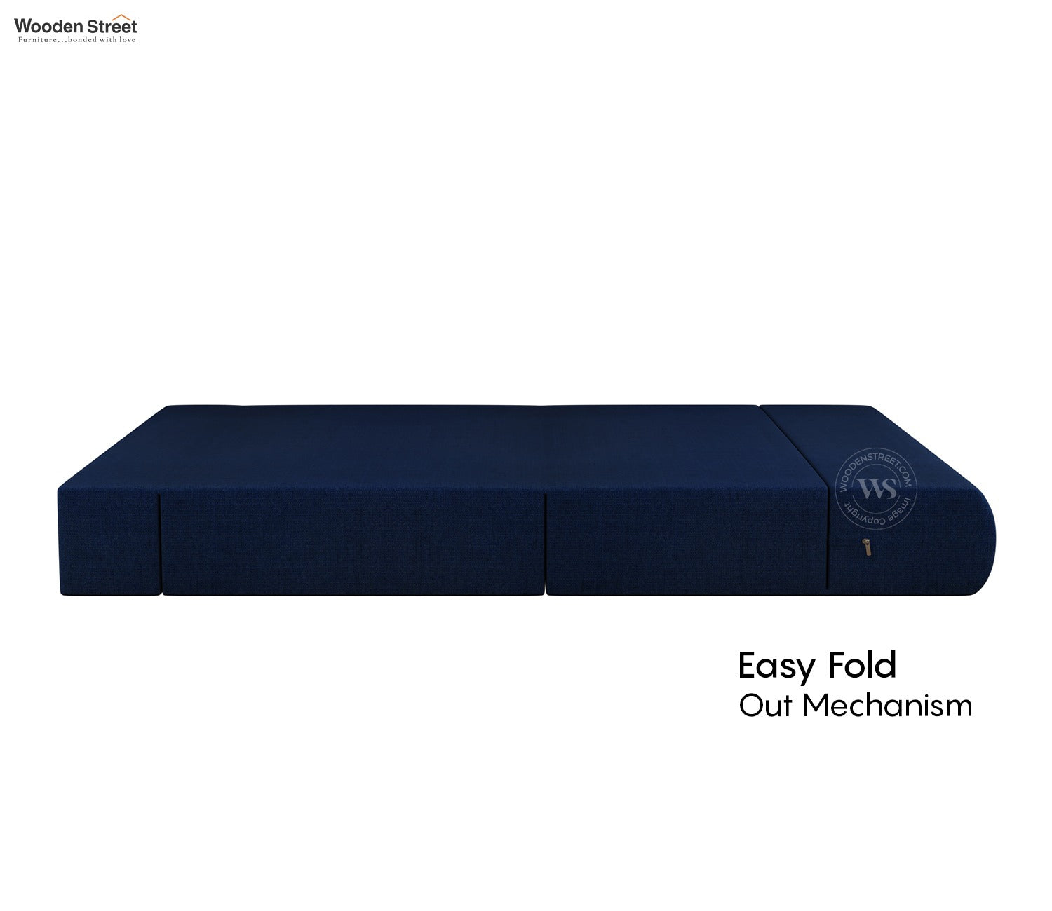 Voltz Fabric Sofa Cum Bed (72 x 46 Inch, Azure Blue)