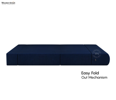 Voltz Fabric Sofa Cum Bed (72 x 46 Inch, Azure Blue)
