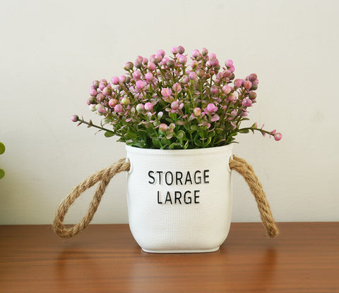Wonder Artificial Flower With Plastic Pot (Pink)