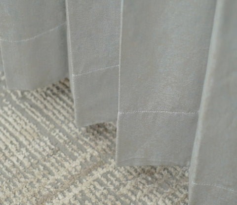 Solid Grey Light-Filtering Door Curtains Set of 2 (Grey, 7 Feet)