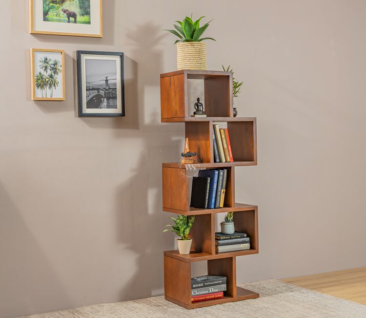 Cagney Sheesham Wood Ladder Book Shelf (Honey Finish)