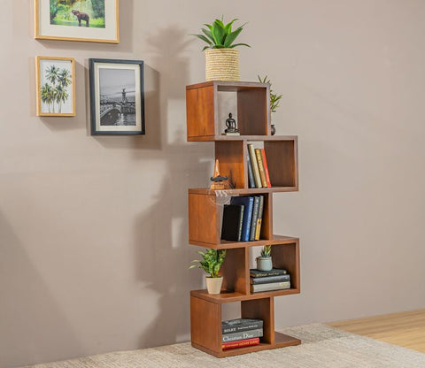 Cagney Sheesham Wood Ladder Book Shelf (Honey Finish)