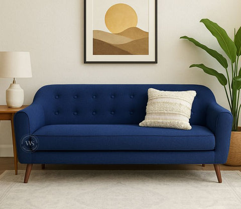Sibert 3 Seater Fabric Sofa (Azure Blue)
