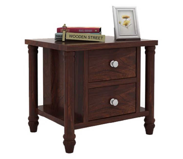 Ornat Bedside Table (Walnut Finish)