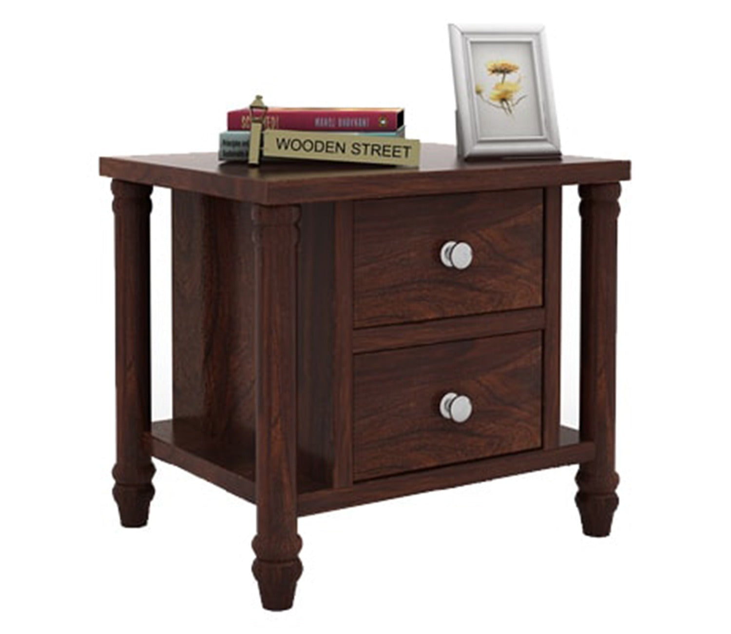 Ornat Bedside Table (Walnut Finish)