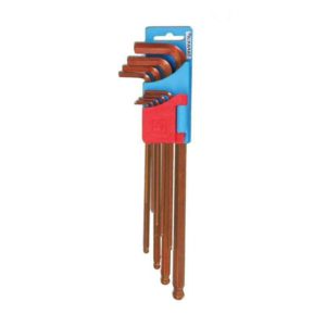 Truliving_Allen Keys & Sets-Hand Tools & Hardware-Tools & Hardware-Taparia Long Ball Point Allen Key Set KBHM9L | 9 Pieces | In Hanger Packing