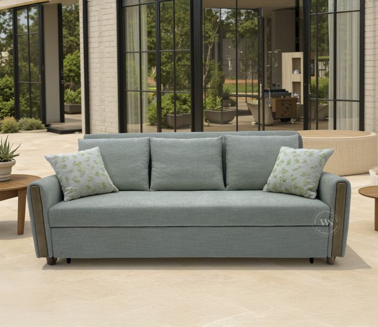 Kairo Fabric Pull-Out Sofa Cum Bed with Under Seat Storage (Grey)