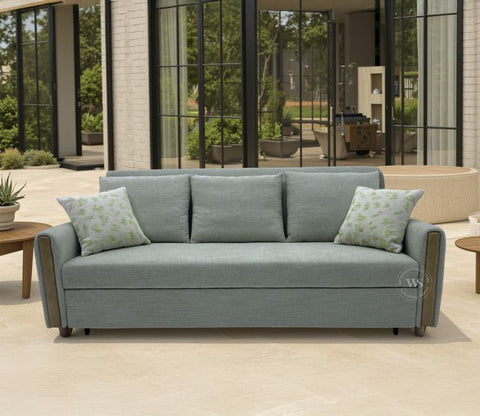 Kairo Fabric Pull-Out Sofa Cum Bed with Under Seat Storage (Grey)