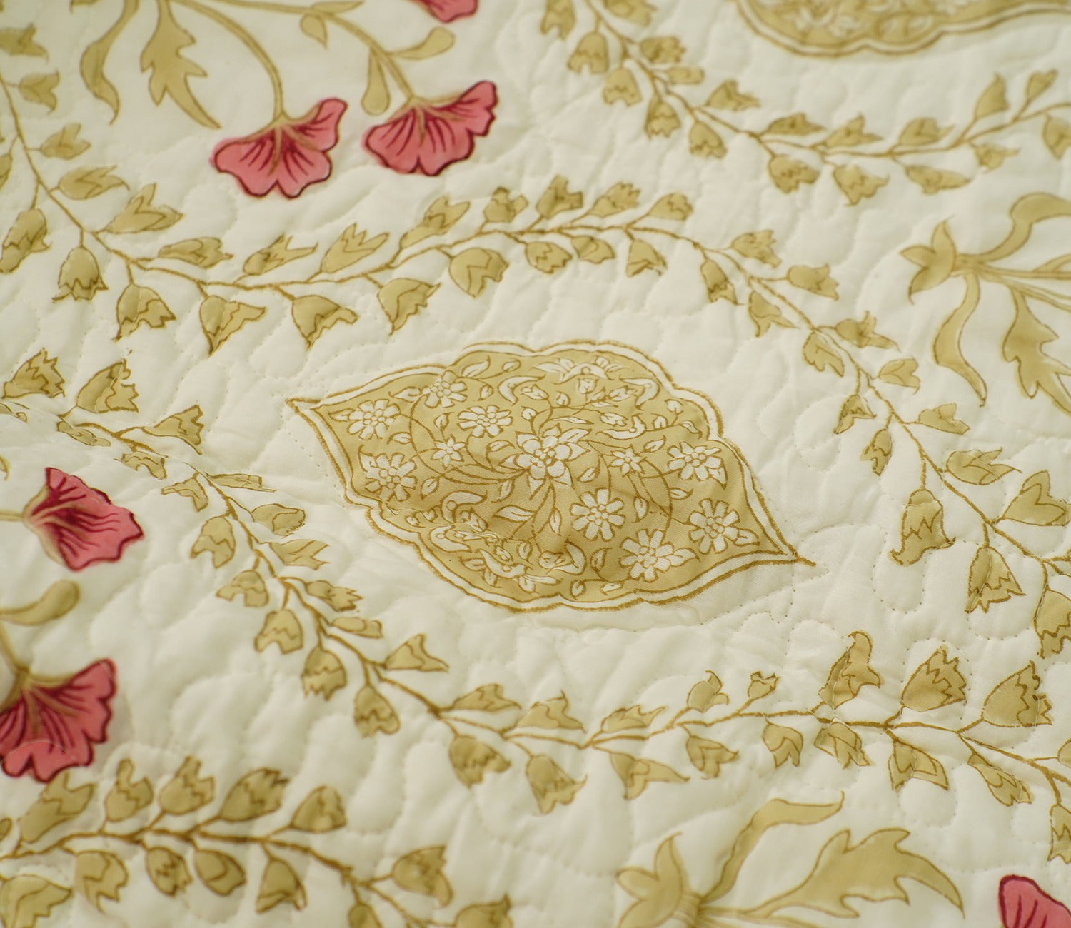 Rose Voyage Pink And Cream Voile Bed Cover
