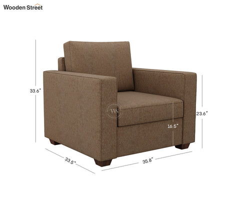 Albus One Seater Fabric Sofa (Sand Brown)