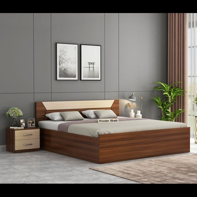 Trueliving Soft Luxurious designer Dark bed Laminated Finish & PU Finish 6Ft *6Ft *1Ft