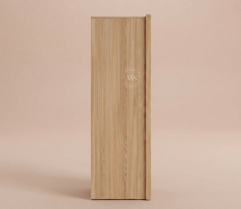 Vespera Engineered Wood Four Door Wardrobe (Gothic Grey, Classic Oak Finish)