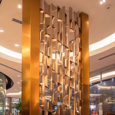 Trueliving Golden Metal Partition of Area 80" Width: Height: 72"