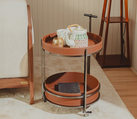 Garren Modern 2-Tier Serving Trolley (Brown)