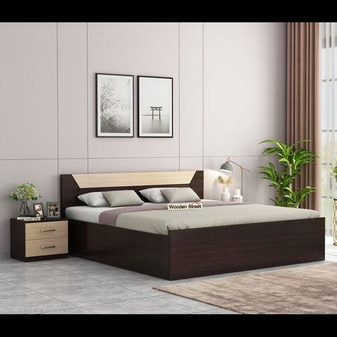Trueliving Soft Luxurious designer Dark bed Laminated Finish & PU Finish 6Ft *6Ft *1Ft