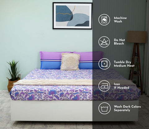 Pernia Moments Queen Size Bedsheet (Purple)