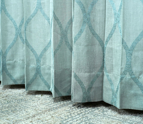 Twisted Sheer Door Curtains Set of 2 (Blue, 7 Feet)