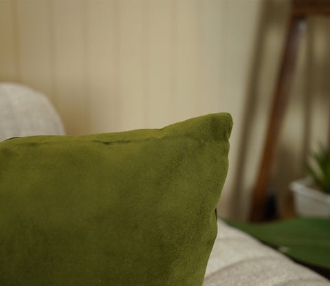 Cupid Velvet Cushion Covers - Pack of 5 (22 x 22 Inches, Dark Olive Green)