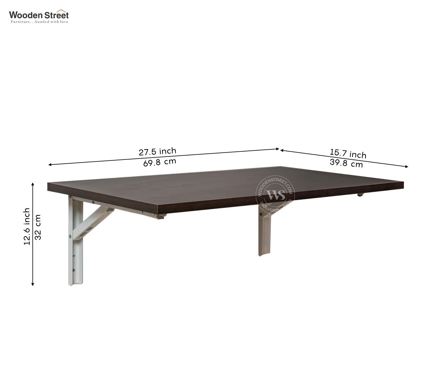 Stanko Foldable Wall Mounted Engineered Wood Study Table (Columbian Walnut Finish)