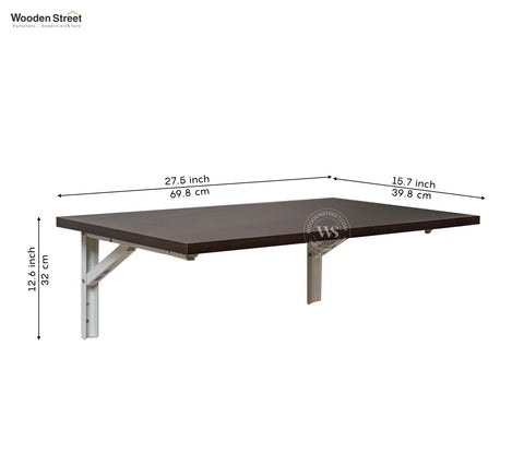 Stanko Foldable Wall Mounted Engineered Wood Study Table (Columbian Walnut Finish)