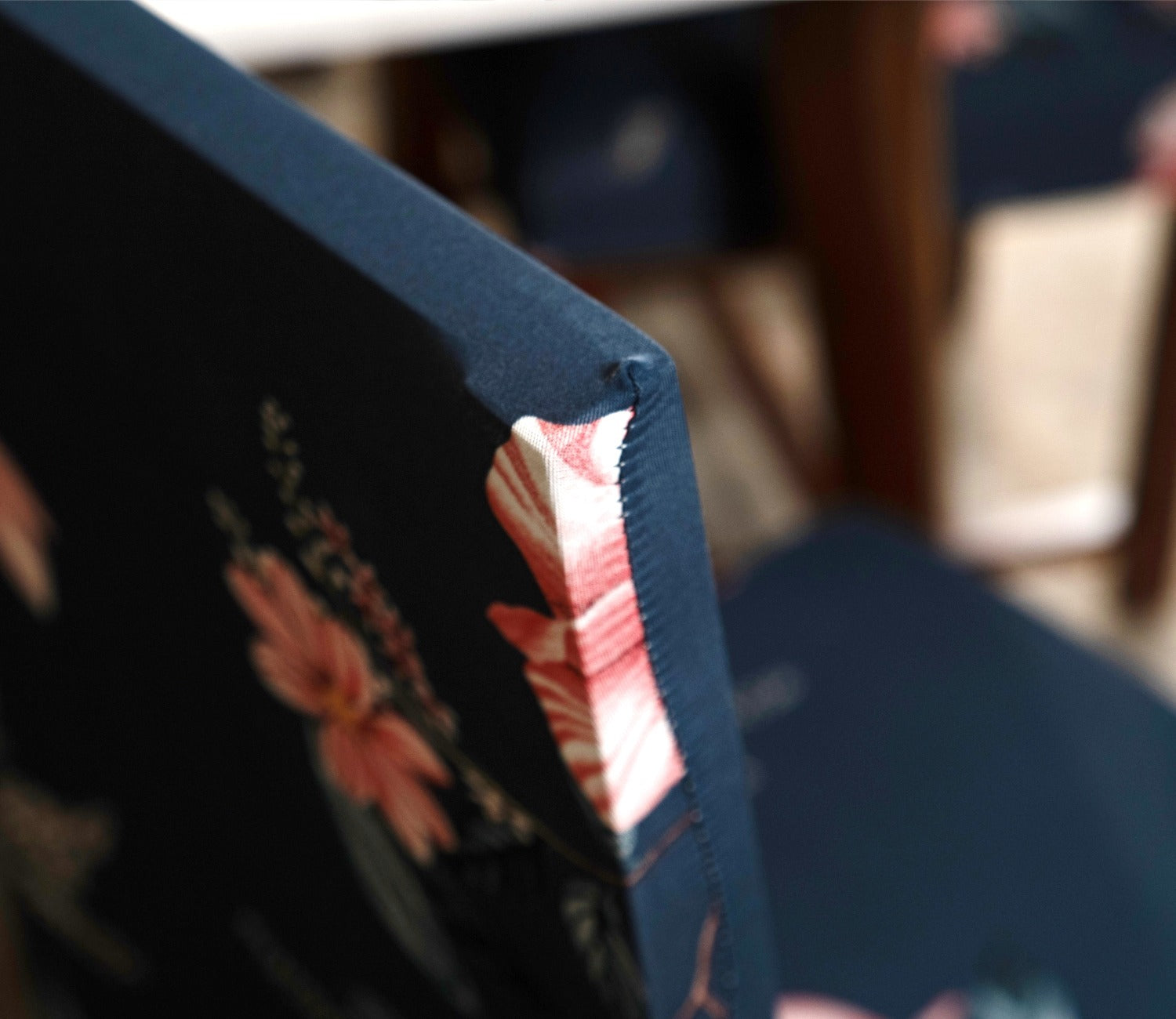 Flaubert Floral Printed Polyester Spandex 6 Piece Chair Cover (Blue)