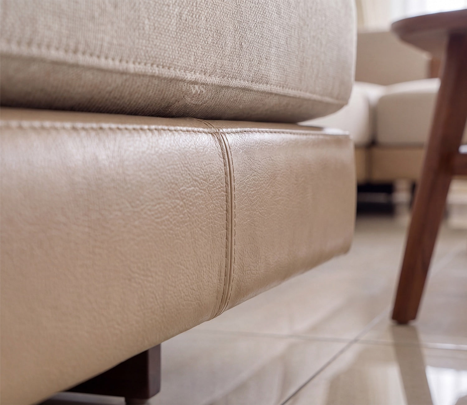 Matrix U-Shape Premium Sectional Fabric Sofa (Cottage Ivory)