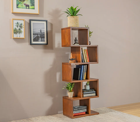 Cagney Sheesham Wood Ladder Book Shelf (Honey Finish)