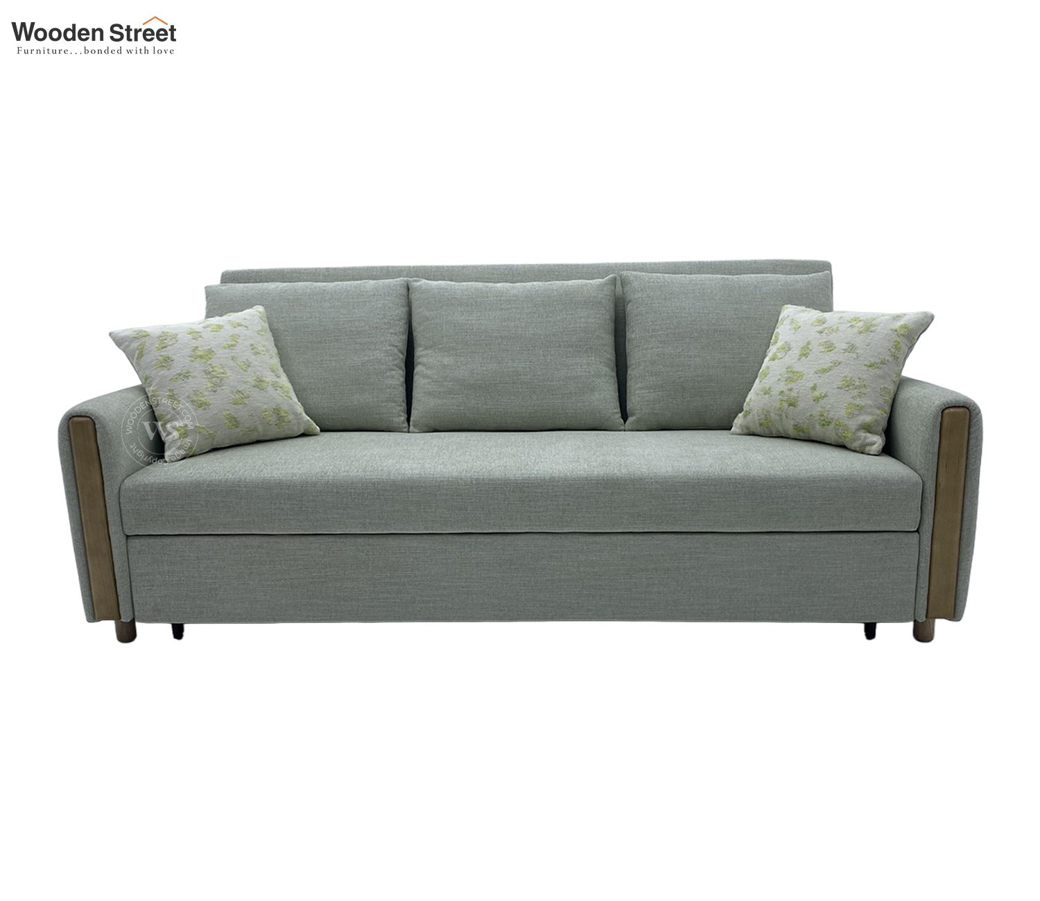 Kairo Fabric Pull-Out Sofa Cum Bed with Under Seat Storage (Grey)