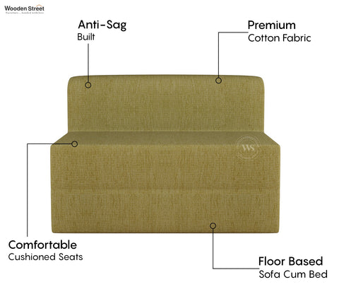 Voltz Fabric Sofa Cum Bed (72 x 46 Inch, Fresh Mint)
