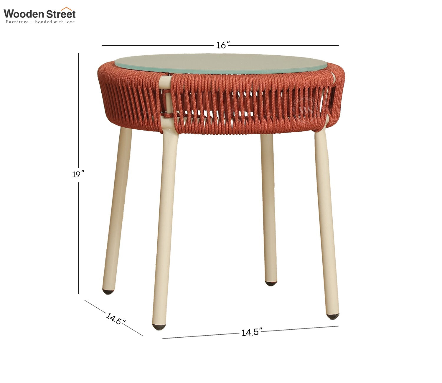 Corsica Outdoor Garden Table (Brick Red)