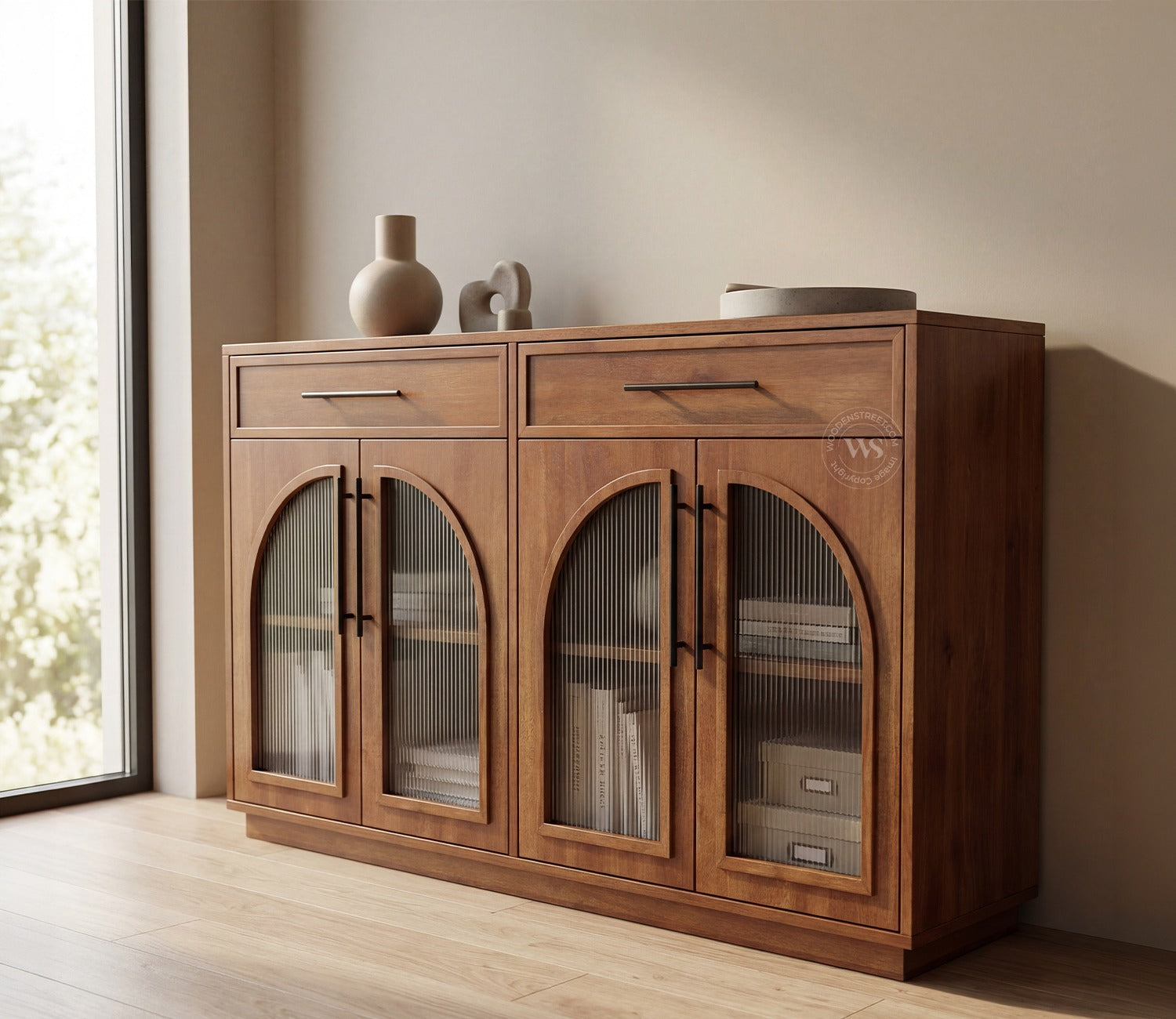 Nyrah Mango Wood Cabinet (Teak Finish)