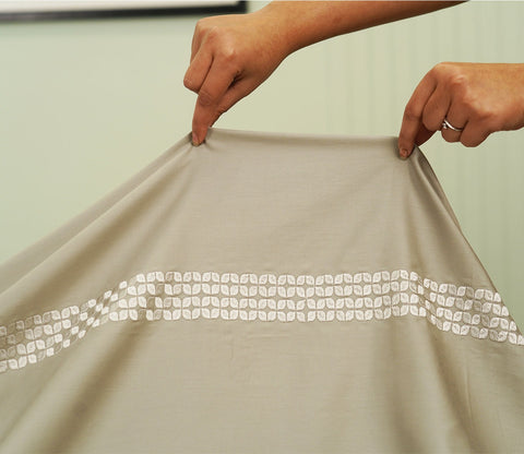 Leaf Line Embroidery Flat Cotton Bed Sheet King Size with 2 Pillow Covers