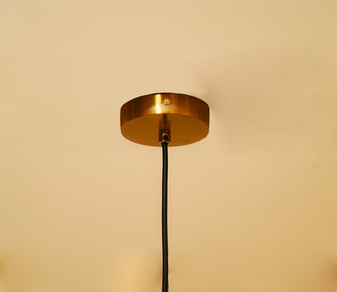 Elision Textured Glass and Metal Hanging Light (Gold, L)