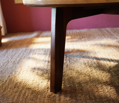 Siya Sheesham Wood Center Table with Marble Top (Teak Finish)