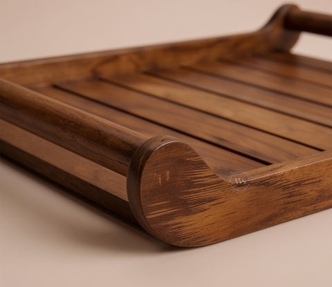 Cruiser Mango Wood Handcrafted Rectangular Serving Tray (Medium)