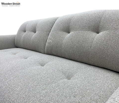 Reva 3-Seater Electric Sofa Cum Bed | Motorized Conversion Mechanism | Fabric Upholstery (Light Grey)