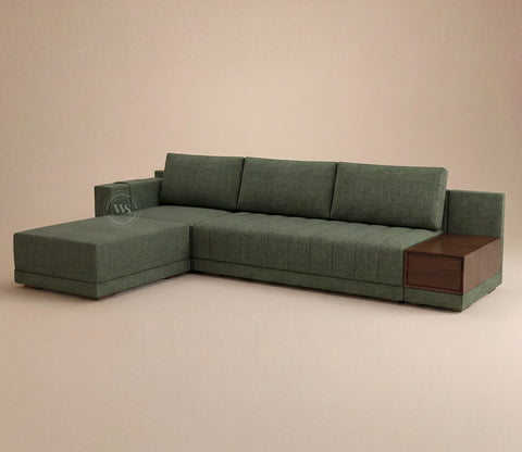Oasis L-Shape Left Aligned Sectional Sofa (Sage Green)