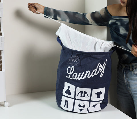 Aquanest Foldable Canvas Laundry Basket