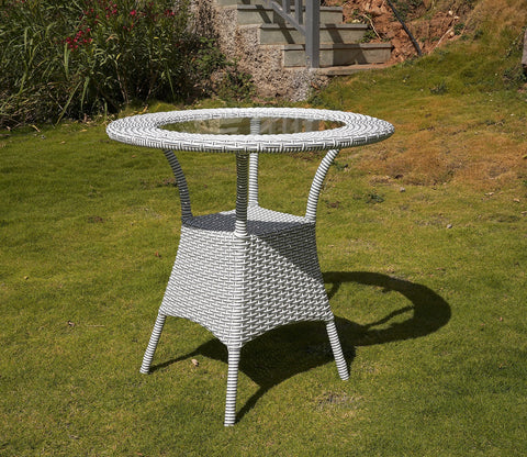 Sienna Round Outdoor Garden Table (White and Black, Dual Tone)
