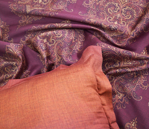 Mandala Flat Cotton Bed Sheet King Size with 2 Pillow Covers (Red)
