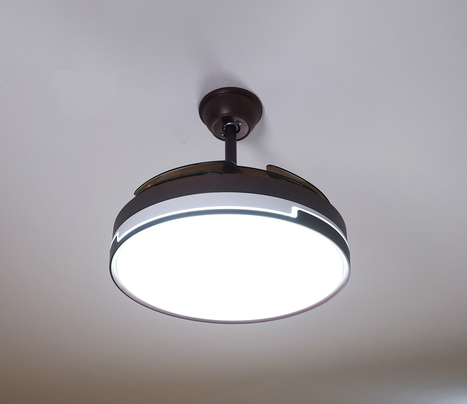 Purity in Motion Lighting Fan-Brown