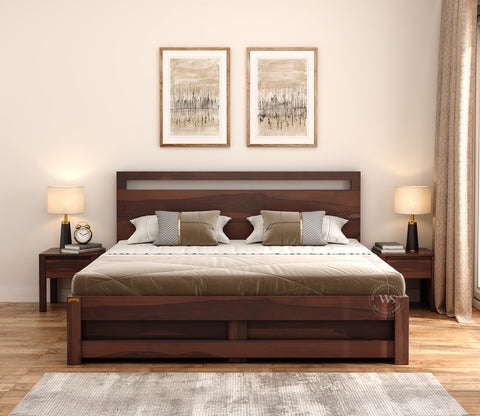 Bacon Bed With Storage (King Size, Walnut Finish)