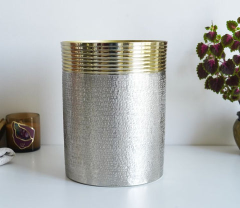 Neysa Hammered Gold and Silver Waste Bin